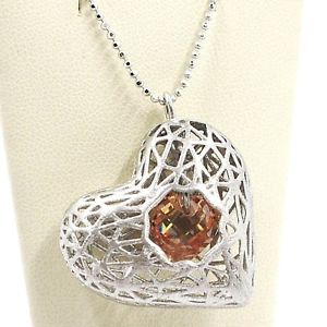 【送料無料】ネックレス　シルバーネックレスハートサテンミシンペンダントチェーンボール｜hokushin