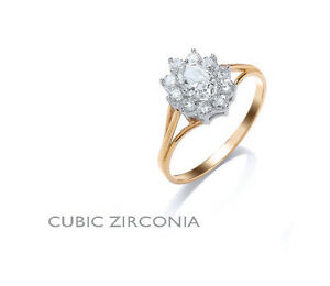【送料無料】ネックレス　ゴールドイエローゴールドオーバルクラスタレディースゴールドリングgold cz engagement ring yellow gold oval cluster ladies gold ring hallmarked
