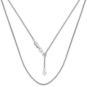 【送料無料】ネックレス　14kホワイトゴールドポップコーンリンクチェーン13mmlenght 2214k white gold adjustable popcorn link chain, width 13mm, lenght 22 inch