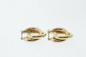 【送料無料】ネックレス　ローズイエローゴールドツイストフープイヤリング14k rose amp; yellow gold twisted hoop earrings