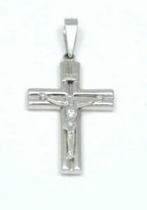 【送料無料】ネックレス ソリッドkホワイトゴールドクロスイエスキリストペンダントsolid 14k white gold cross jesus christ pendant