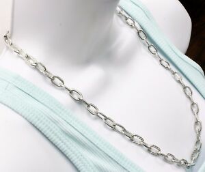 【送料無料】ネックレス　スターリングシルバーオープンケーブルリンクチェーンネックレスインチ