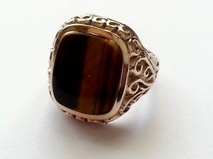 【送料無料】ネックレス　グラムhallmarked 9ct gold signet ring tigers eye stone excellent quality m 7 grams