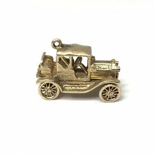 【送料無料】ネックレス　ゴールドペンダント9ct gold articulated motorcar pendantcharm