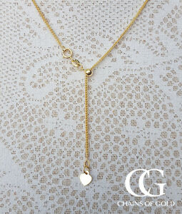 【送料無料】ネックレス　ゴールドアジャスタブルチェーンイエローローズホワイトペンダントチェーンfine 9ct gold adjustable spiga chain 22″ yellow, rose or white pendant chain