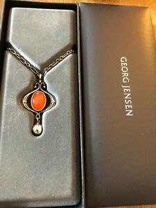 【送料無料】ネックレス　ゲオルグジェンセン2013オレンジgeorg jensen 2013 heritage orange chalcedony