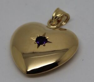 【送料無料】ネックレス　kaedesigns genuine 9ct medium bubble yellow goldamethyst heart pendantkaedesigns genuine 9ct medium bubble yellow gold a