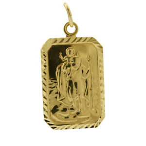 【送料無料】ネックレス　ゴールドセントクリストファープラークペンダント9ct gold saint christopher plaque pendant