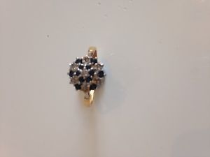 【送料無料】ネックレス　ゴールドリングサイズ18ct gold blue and white stone ring size u 12