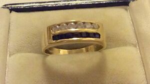 【送料無料】ネックレス　ビンテージソリッドゴールドサファイアリングbeautiful ladies stamped vintage solid 14ct gold sapphire amp; white stone ring o 41,587円