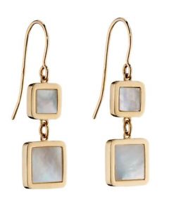【送料無料】ネックレス　9ctイェローゴールドイアリングホックイアリングge2177w29ct yellow gold earrings double mother of pearl drop hook earrings ge2177w