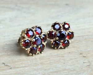 【送料無料】ネックレス　9ctゴールド3759ctクラスタイアリングbeautiful 9ct gold 375 hallmarked garnet cluster earrings with 9ct butterflies