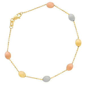 【送料無料】ネックレス　イエローホワイトローズゴールドテクスチャケーブルチェーンブレスレット725 14k yellow white rose gold texture cable chain tricolor pebble bracelet 42,237円
