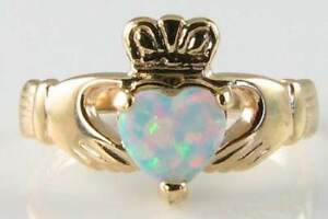 【送料無料】ネックレス　クラシックｋゴールドオパールッドクラダリングハートフリーサイズclassic 9k gold irish aaa opal claddagh heart ring free resize