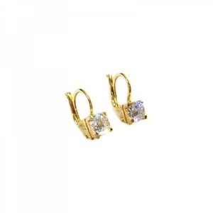 【送料無料】ネックレス　イエローゴールドイヤリングyellow gold 18ct 750 earrings, with white zircons