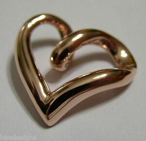 【送料無料】ネックレス フルソリッドローズゴールドハートペンダントkaedesigns, genuine full solid 9ct 9k 375 genuine rose gold heart pendant|hokushin