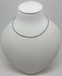 【送料無料】ネックレス　ホワイトゴールドチェーンドルmiran 150429 18k 750 white gold foxtail chain 40cm 21g rrp 390｜hokushin