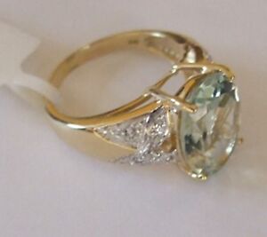 【送料無料】ネックレス　アメジストリングサイズイエローゴールドlarge green amethyst ring size n heavy solid 9ct yellow gold hallmarked bnwt