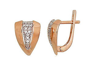 【送料無料】ネックレス　ロシアゴールドイヤリング14ct585 russian gold hugies fianit earrings｜hokushin