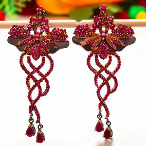 【送料無料】ネックレス　ソリッドスターリングシルバールビーカットデザイナーハンドメイドイヤリング925 solid sterling silver natural ruby cut designer handmade earring 29 sb115