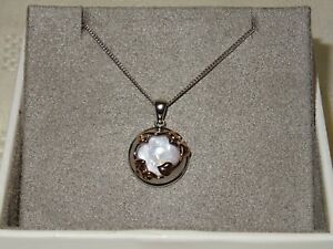 【送料無料】ネックレス　ウェールズスターリングシルバーローズゴールドチューダーコートペンダントチェーン￥welsh clogau sterling silver amp; rose gold tudor court pendant 18 chain rrp 219｜hokushin