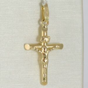 【送料無料】ネックレス　クロスペンダントイエローゴールドホワイトパイプキリストイエスキリストイタリアcross pendant yellow gold or white 750 18k, pipe, with christ, jesus, made italy｜hokushin 43,537円