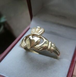 【送料無料】ネックレス　アイルランドイエローゴールドッドクラダリングアイルランドサイズ irish 9ct yellow gold claddagh ring irish hm hibernia size u v x y z