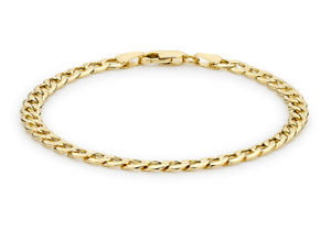 【送料無料】ネックレス　イエローゴールドブレスレット9ct yellow gold hollow curb bracelet 19cm75