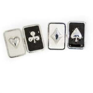 【送料無料】ネックレス　ビンテージエナメルカードダブルカフリンクスvintage enamel playing card double cufflinks