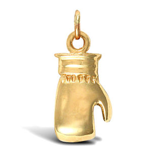 【送料無料】ネックレス　メンズソリッドイエローゴールドボクシンググローブペンダントmens solid 9ct yellow gold single boxing glove charm pendant