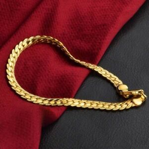 【送料無料】ネックレス　ソリッドスターリングシルバーカクテルメンズリンクブレスレットイエローゴールド｜hokushin