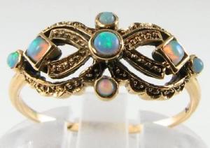 【送料無料】ネックレス　ｋゴールドオーストラリアオパールマスクアールデコインリングフリーサイズunusual 9ct 9k gold fiery australian opal mask art deco ins ring free resize｜hokushin