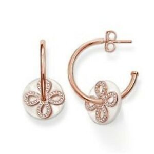 【送料無料】ネックレス　トーマスシルローズイヤリングドルgenuine thomas sabo ssil rose plated cz mop earrings tcr587czr rrp 449｜hokushin