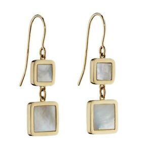 【送料無料】ネックレス　エレメントゴールドダブルクッションドロップフックイヤリングelements gold double cushion mop drop hook earrings ge2177w