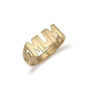 【送料無料】ネックレス　イエローゴールドリングyellow gold id sides mum ring｜hokushin