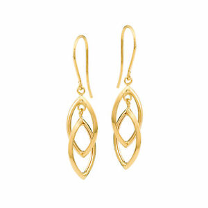 【送料無料】ネックレス　イエローゴールドイヤリングドロップティアドロップ14k yellow gold shiny drop tear drop earrings