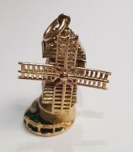 【送料無料】ネックレス　ゴージャスビンテージゴールドグラムgorgeous vintage 9ct gold fully functioning windmill charm 66 grams｜hokushin