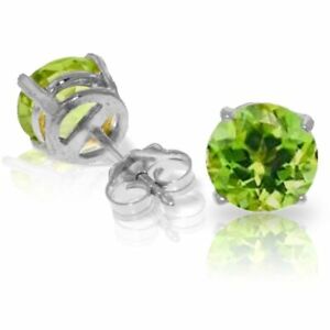 【送料無料】ネックレス　ペリドットラウンドイエローホワイトローズゴールドイヤリングスタッドgenuine peridot round gemstones studs in 14k yellow, white or rose gold earrings｜hokushin
