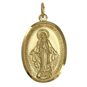 【送料無料】ネックレス メダル9ct gold miraculous medal polished