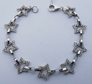 【送料無料】ネックレス　ホワイトゴールドブレスレットインチlovely 9ct white gold cz bracelet 75 inch
