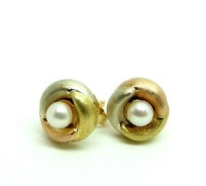 【送料無料】ネックレス　イヤリングゴールドソリッドearrings used reconditioned small gold solid 18 ct with pearls three ori 45,487円