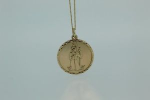 【送料無料】ネックレス　イエローゴールドセントクリストファーペンダント9ct yellow gold st christopher pendant