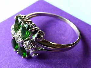 【送料無料】ネックレス　ｋホワイトゴールドリングロシアホワイトトパーズサイズlovely 9k white gold ring rare russian diopside amp; white topaz size r