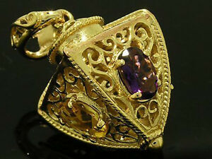 【送料無料】ネックレス　イエローゴールドアメジストシトリンガーネットペリドットペンダントp19 genuine 9k yellow gold amethyst citrine garnet amp; peridot fob lantern pendant