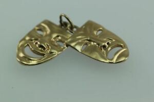 【送料無料】ネックレス　ヴィンテージｋゴールドドラママスクコメディペンダントvintage 14k gold theatrical drama masks comedy amp; tragedy charm pendant moves