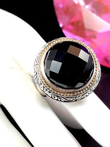 【送料無料】ネックレス　balissima by effy 18kgold 925sterlingonyx circlestatement ring size 7balissima by effy 18k gold 925 sterling silver onyx c