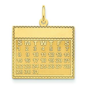 【送料無料】ネックレス　イエローゴールドカレンダーペンダント14k yellow gold sunday the first day calendar pendant｜hokushin