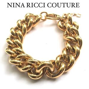 【送料無料】ネックレス　ニナリッチリンクブレスレットnina ricci huge heavy gold link bracelet