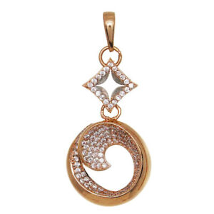 【送料無料】ネックレス　ロシア58514ctペンダント58514ct russian solid rose gold circle drop pendant