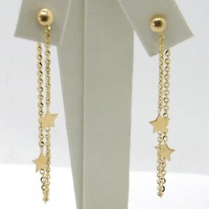 【送料無料】ネックレス イヤリングイエローゴールドドロップチェーンソットdrop earrings yellow gold 750 18k, chain rolo and stars, sotto the lobe